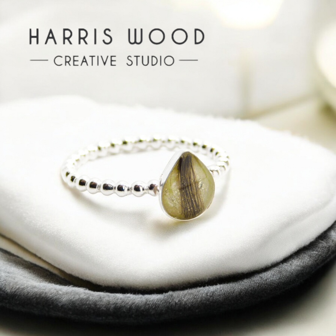 Bubble Band with Smooth Teardrop Bezel SOLID SILVER