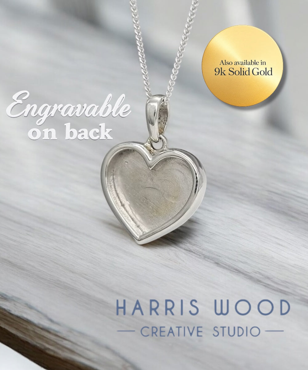 🌿 HEART PENDANT 16MM THICK TRIM - SOLID 925 SILVER