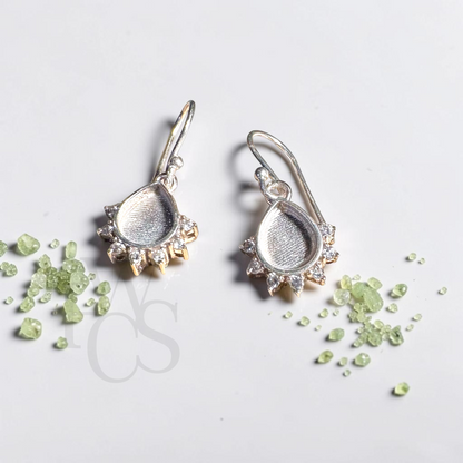 🏷️ EOL – CZ Teardrop Earrings – Solid Silver