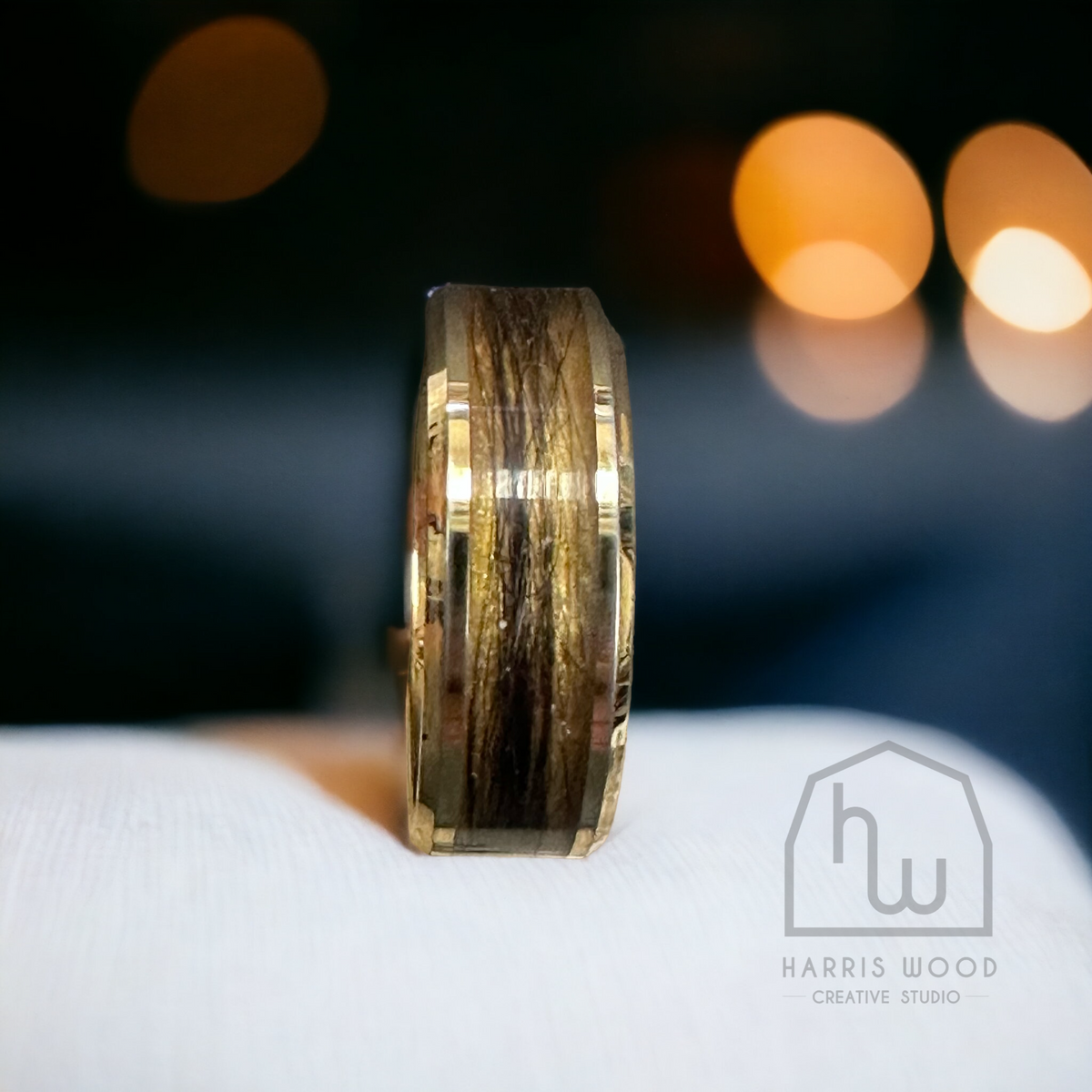 🤎 Tungsten - GOLD PLATED Channel Rings