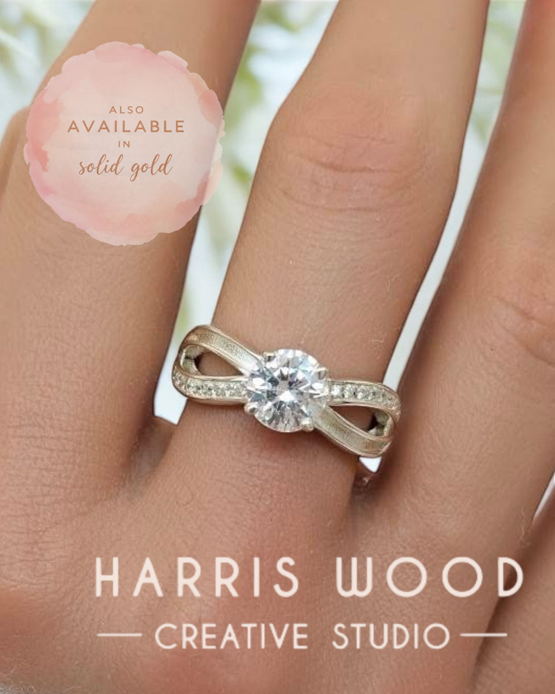 Radiant Solitaire CZ Ring - Solid SILVER