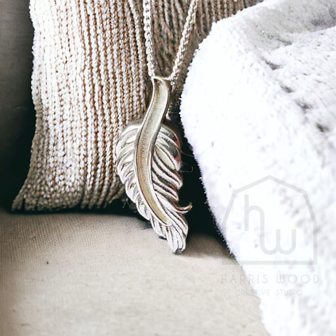 Feather Solid Silver Setting Pendant