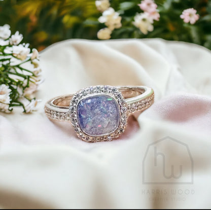 CZ Square Cushion Crystal Cluster Ring *