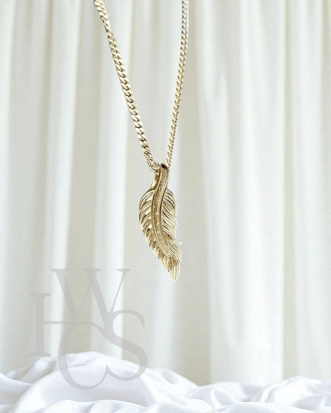 Feather Pendant - 9K Solid Gold