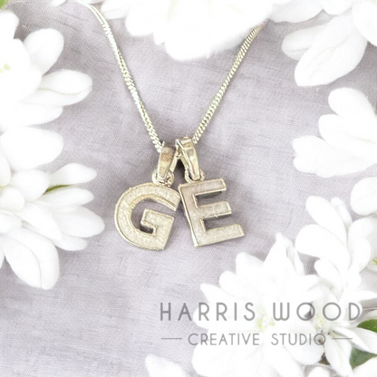 Monogram Solid Silver Pendant - 2 sizes