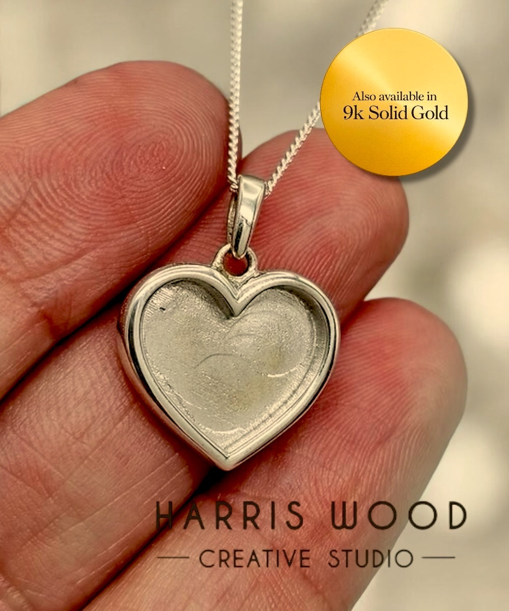 Thick Trim Heart Pendant - 9K Solid Gold