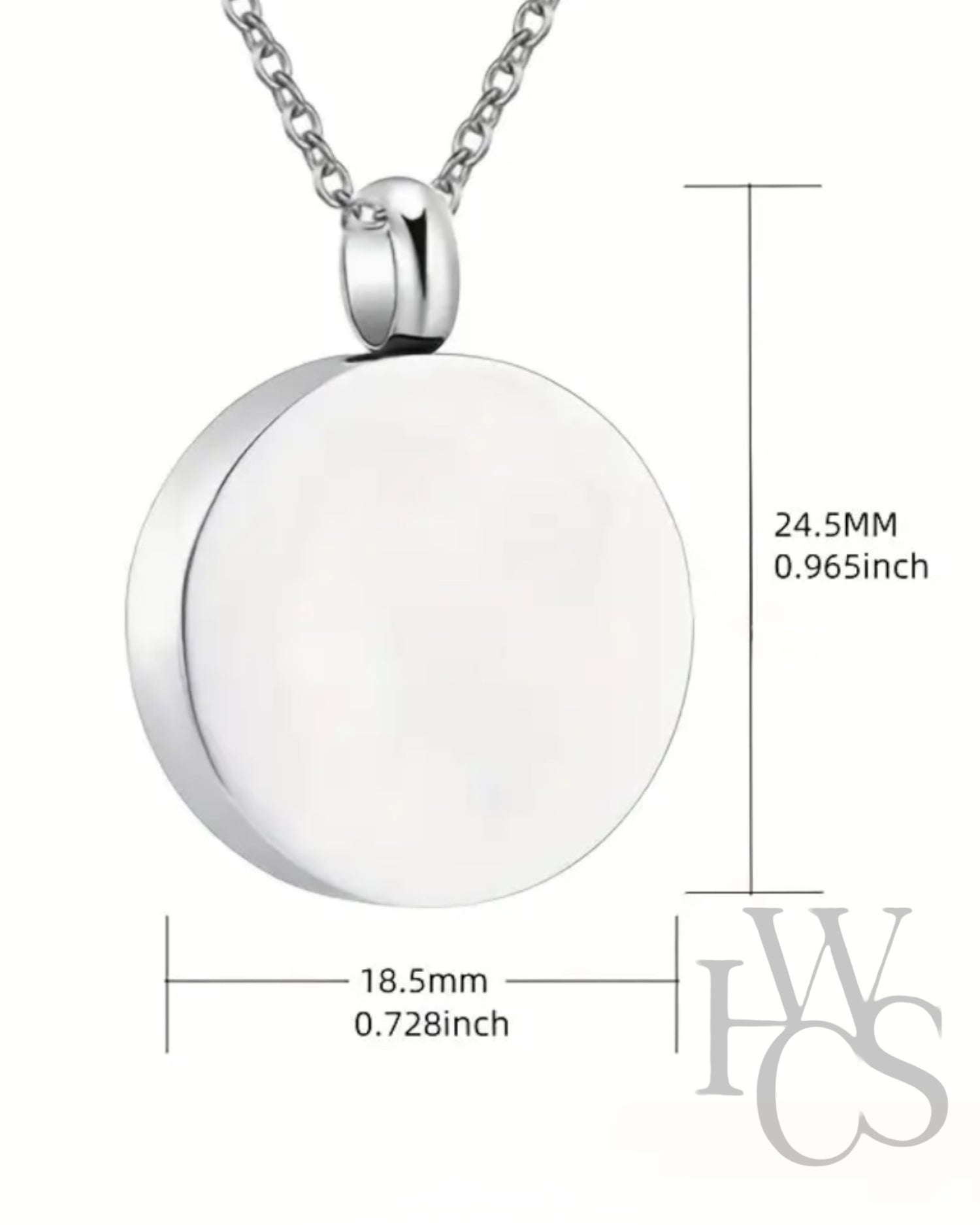 🫶🏻Round Urn Pendant 2.45cm &amp; Chain