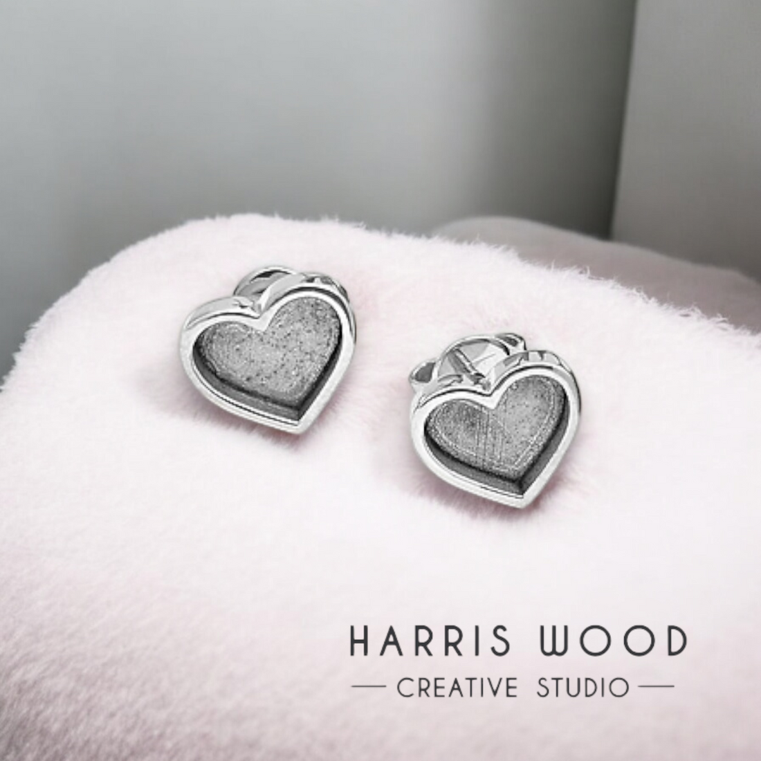 Heart Solid 925 Silver Earring Set