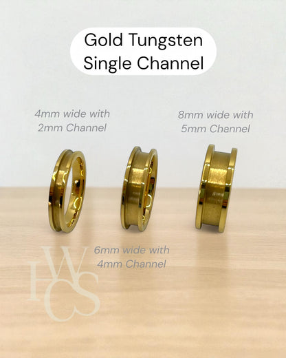 GOLD PLATED TUNGSTEN Channel Rings