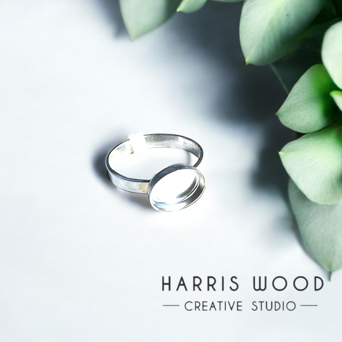 * 3mm Wide Satin Band with 10x8mm Smooth Landscape Oval Ring