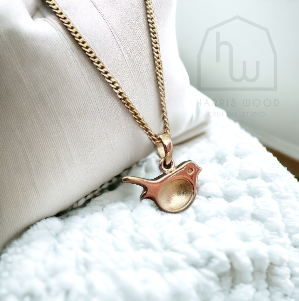Robin Pendant Blank - 9K Solid Gold