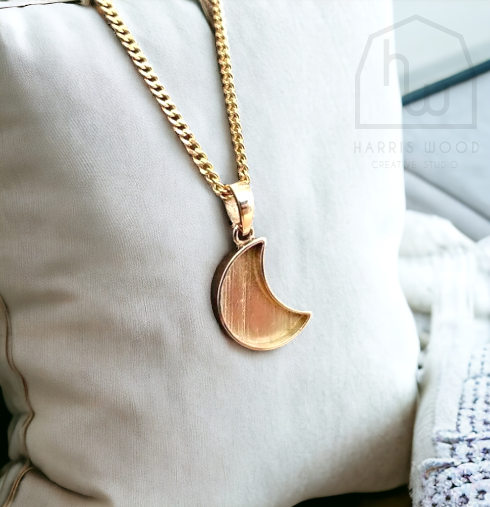 9K Solid Gold Moon pendant Blank