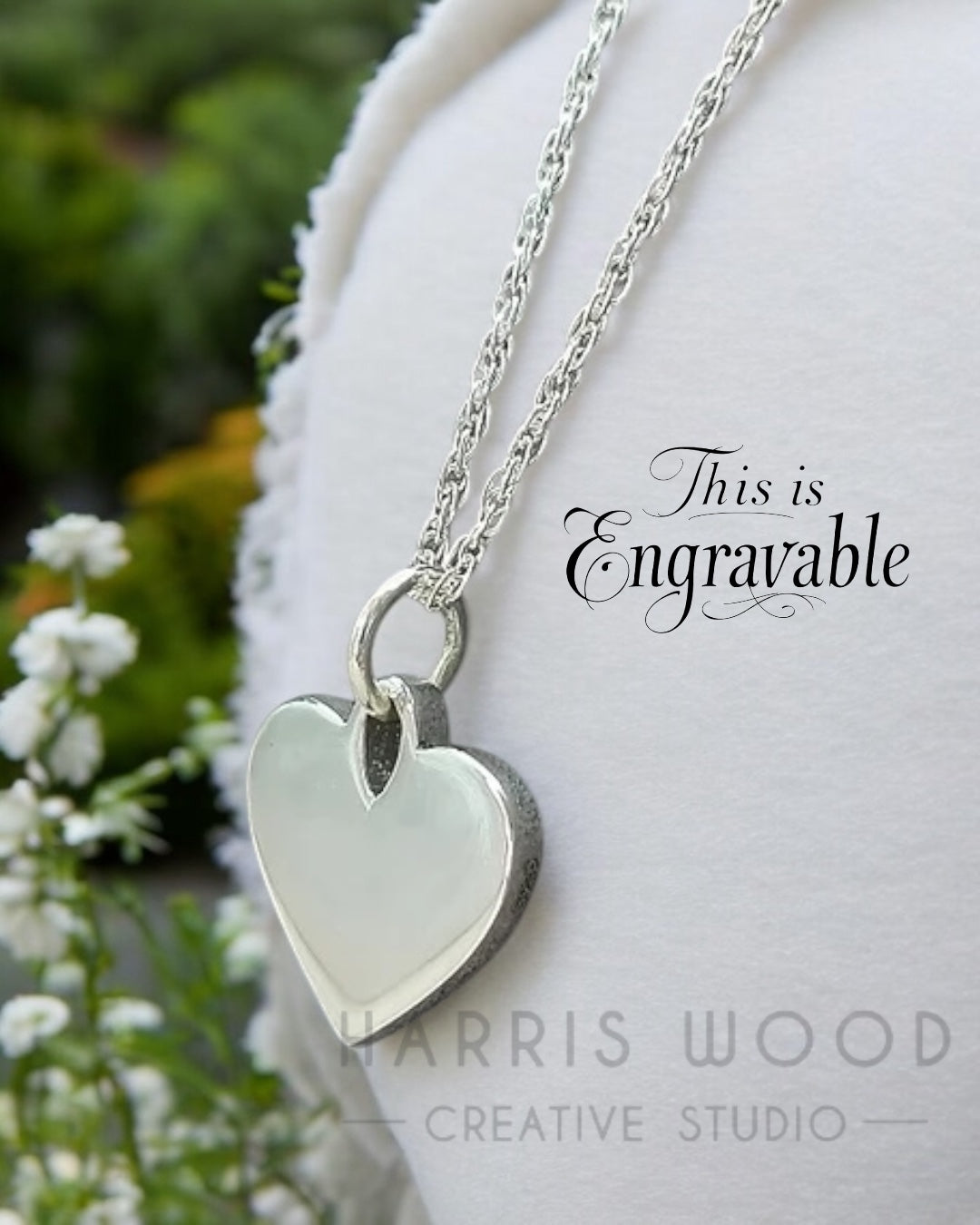 🏷️ EOL – Engravable Heart Pendant – Solid 925 Silver