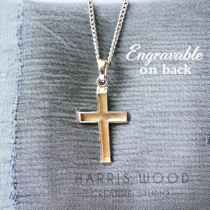 3D Cross Pendant Solid SILVER