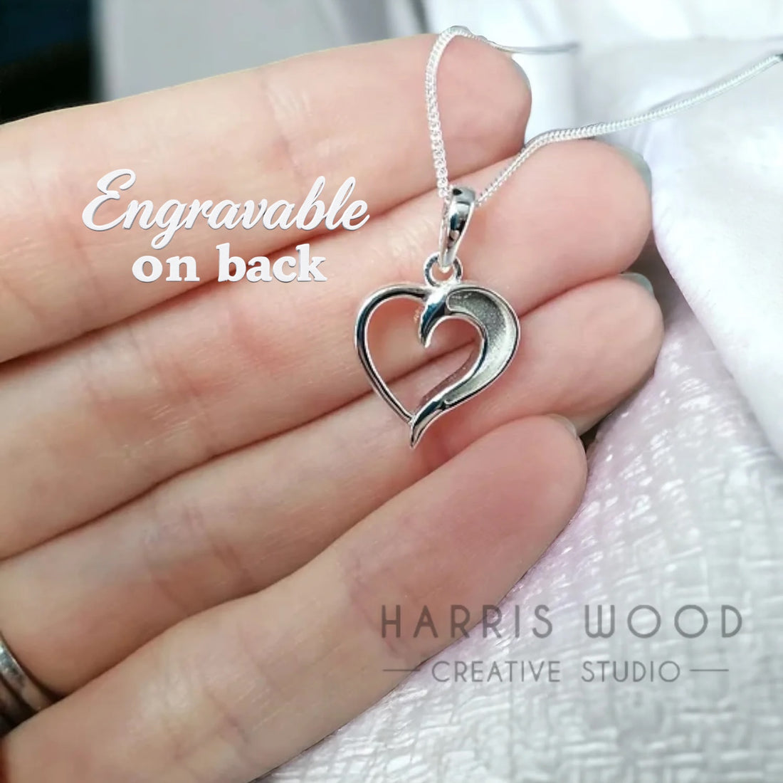 STYLISH HEART PENDANT - SOLID 925 SILVER