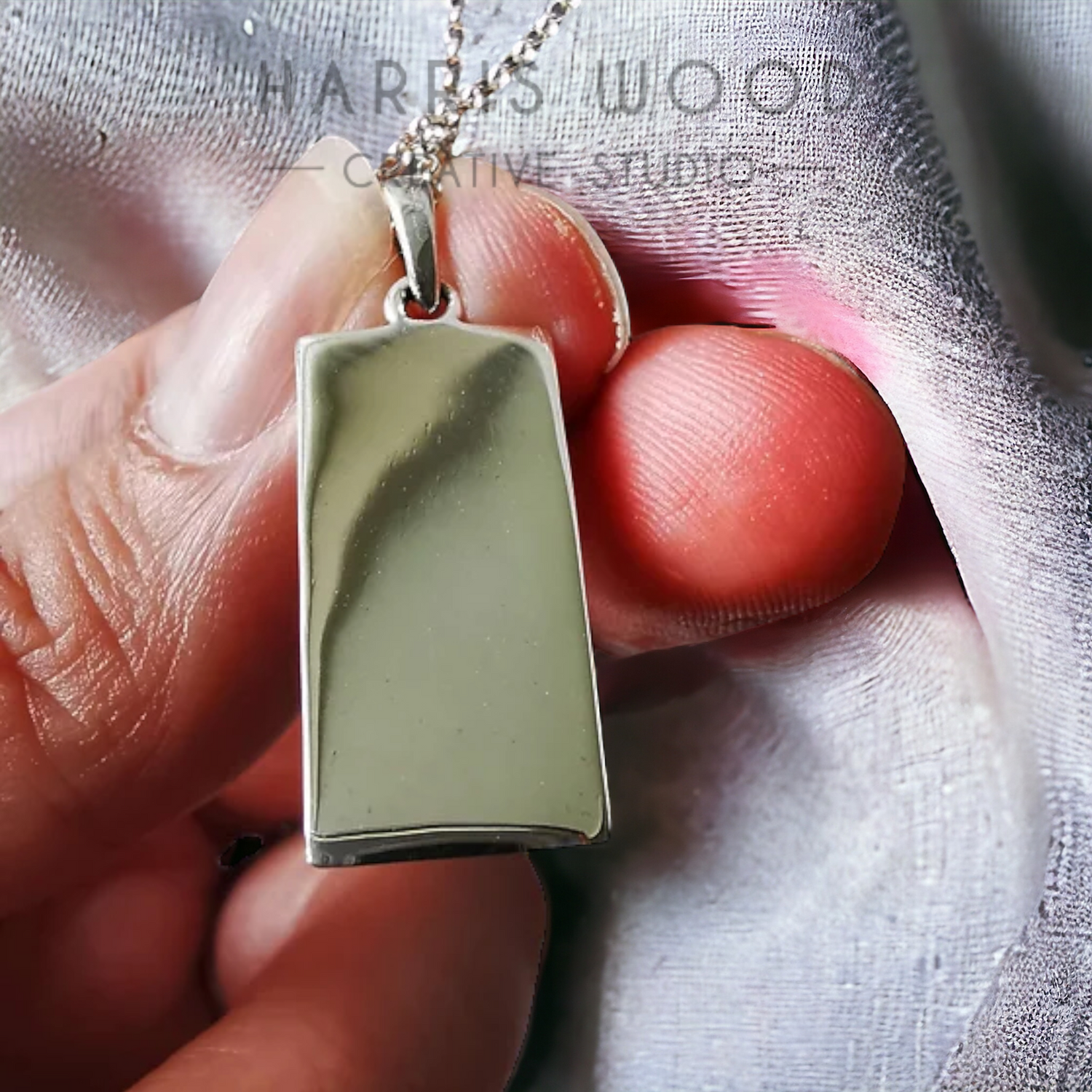 3D Gold Bar Style Solid Silver Setting Pendant