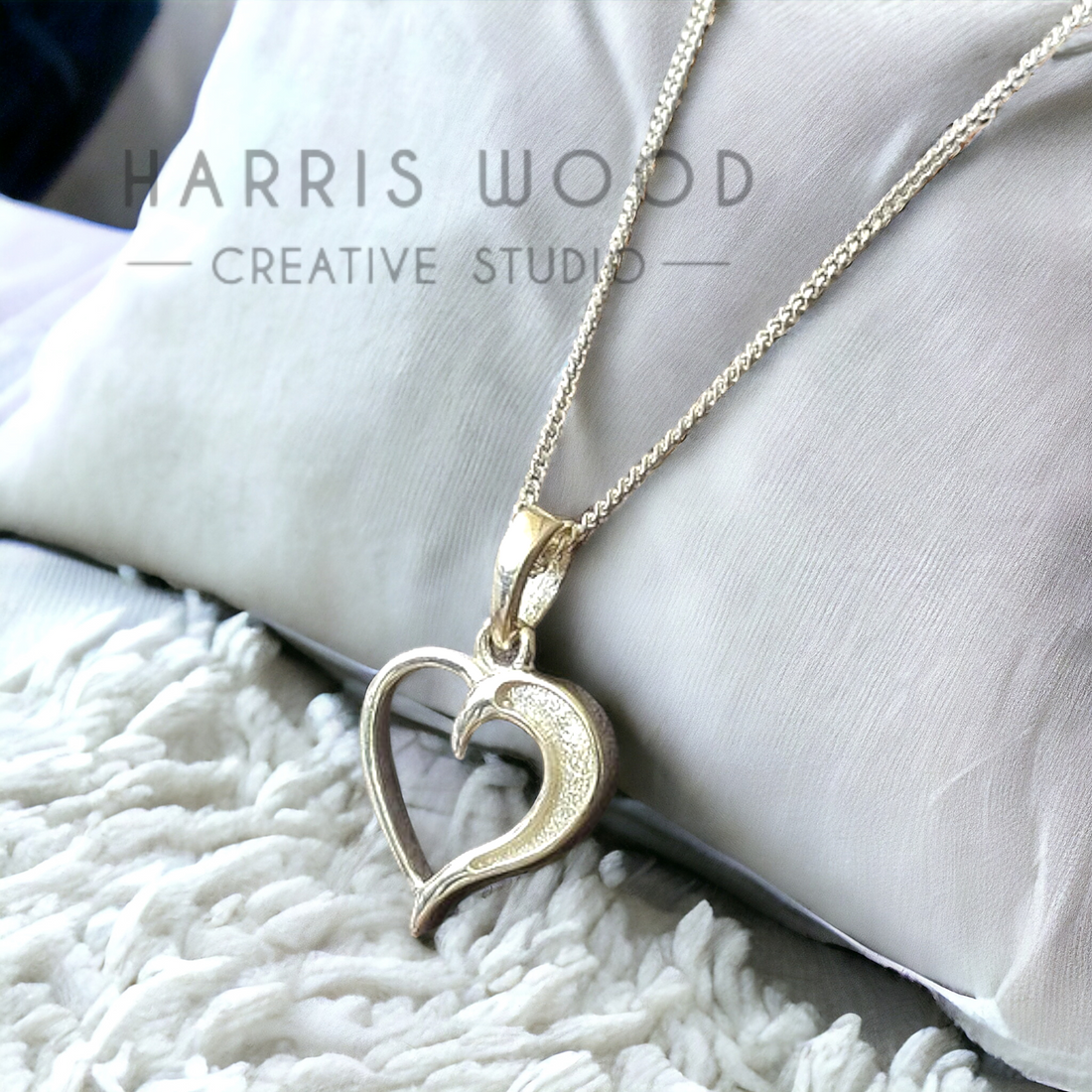 Hollow Heart Solid Silver Setting Pendant