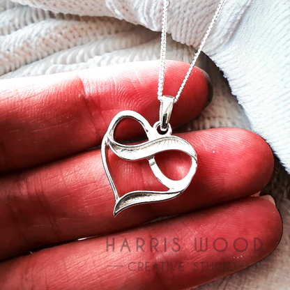 Infinity Love Heart Solid Silver Setting Pendant *