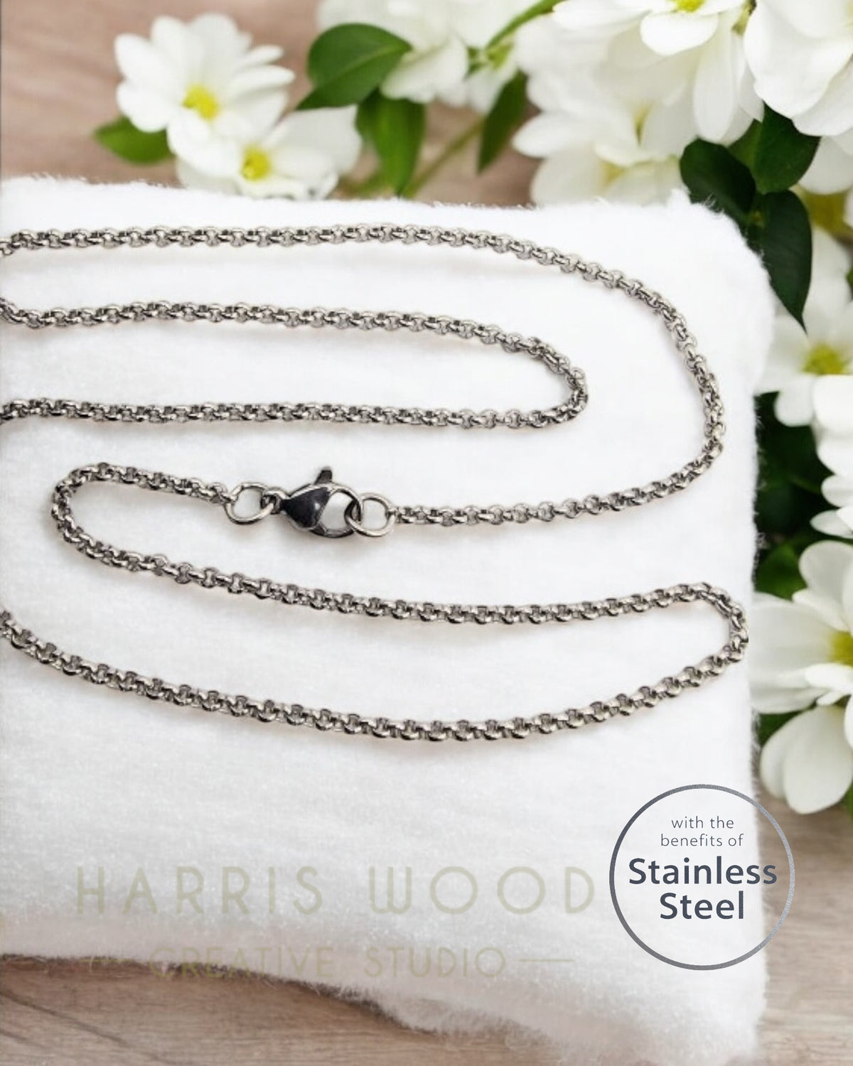 💙 Stainless Steel 20mm Cushion CZ Pendant