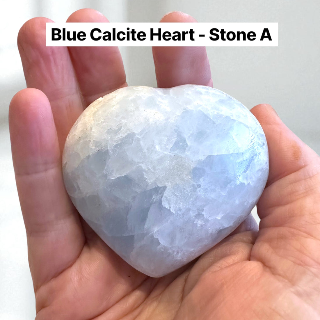 Blue Calcite Celestine Heart Crystal - Peace &amp; Communication