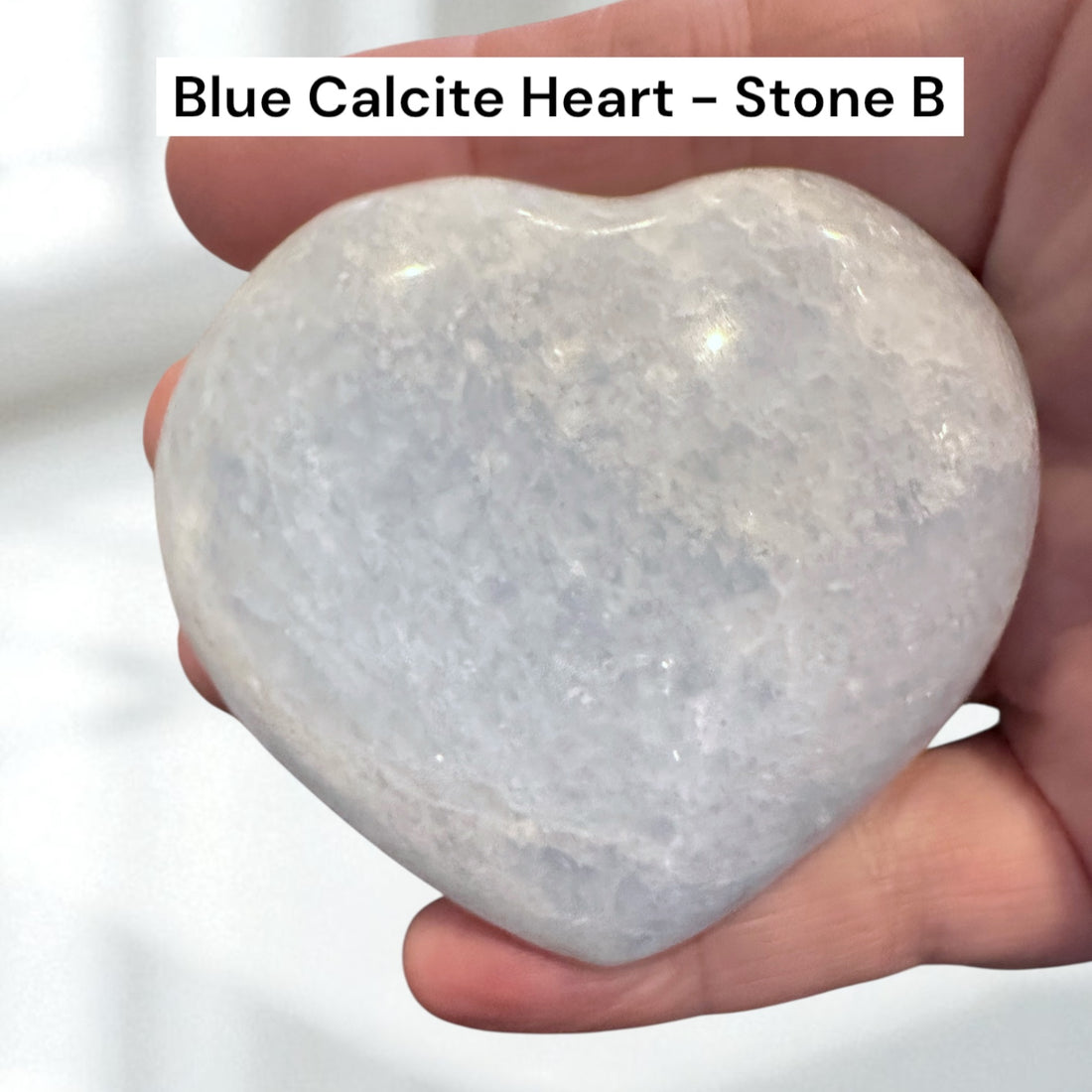 Blue Calcite Celestine Heart Crystal - Peace &amp; Communication