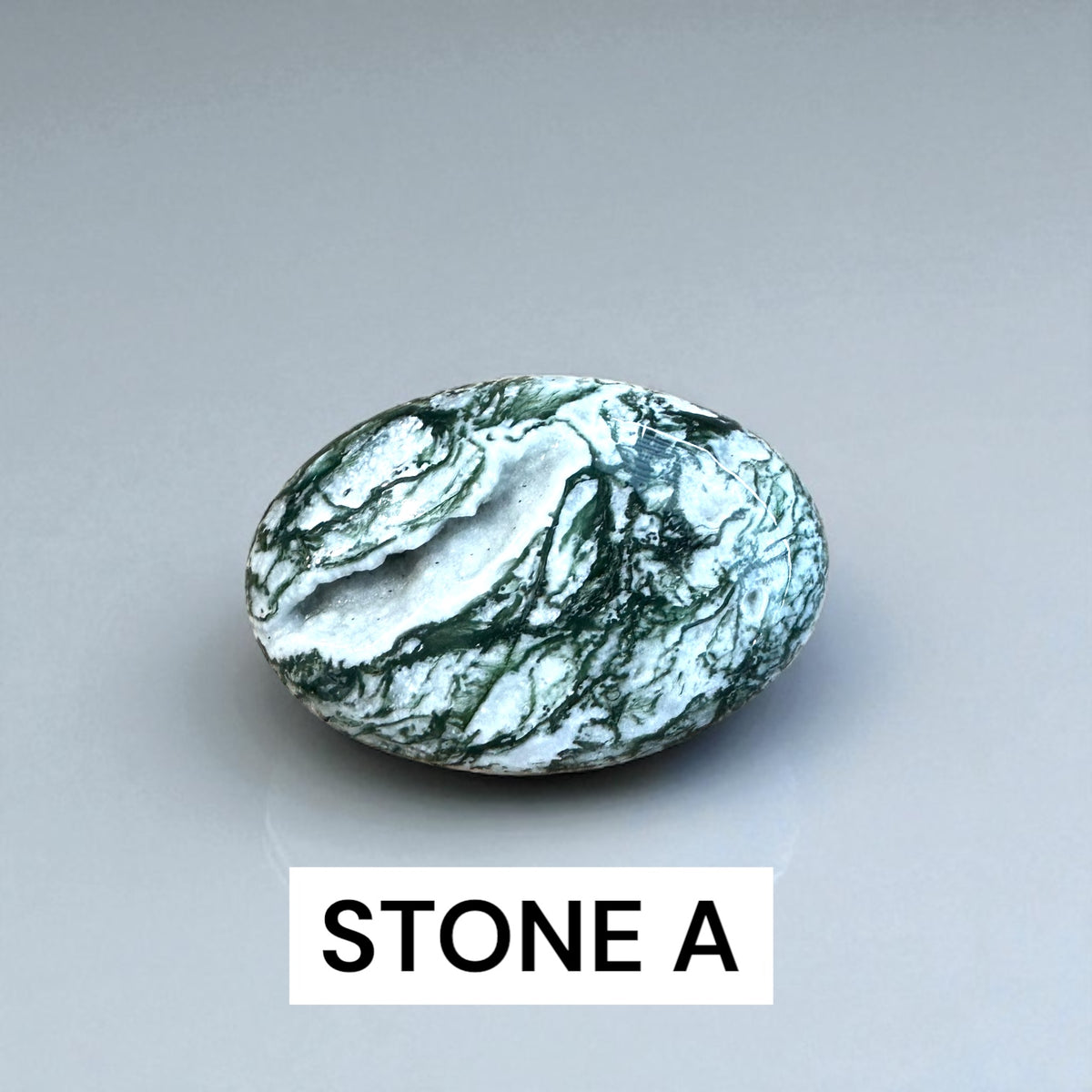 Moss Agate Palm Stone | Natural Healing Crystal | Grounding &amp; Growth | Hand-Polished Gemstone