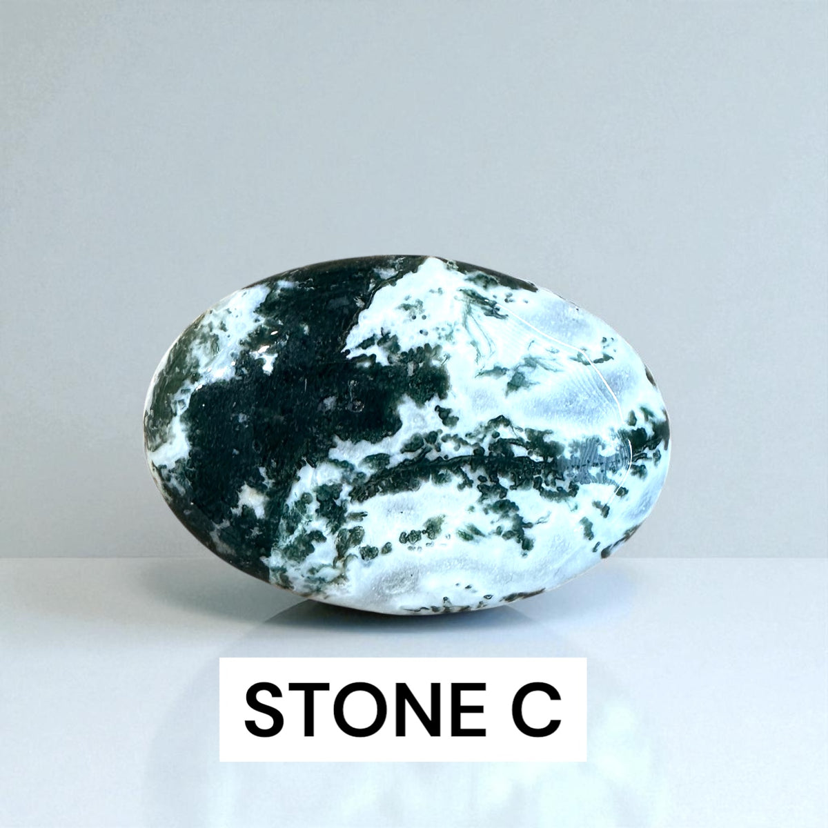 Moss Agate Palm Stone | Natural Healing Crystal | Grounding &amp; Growth | Hand-Polished Gemstone
