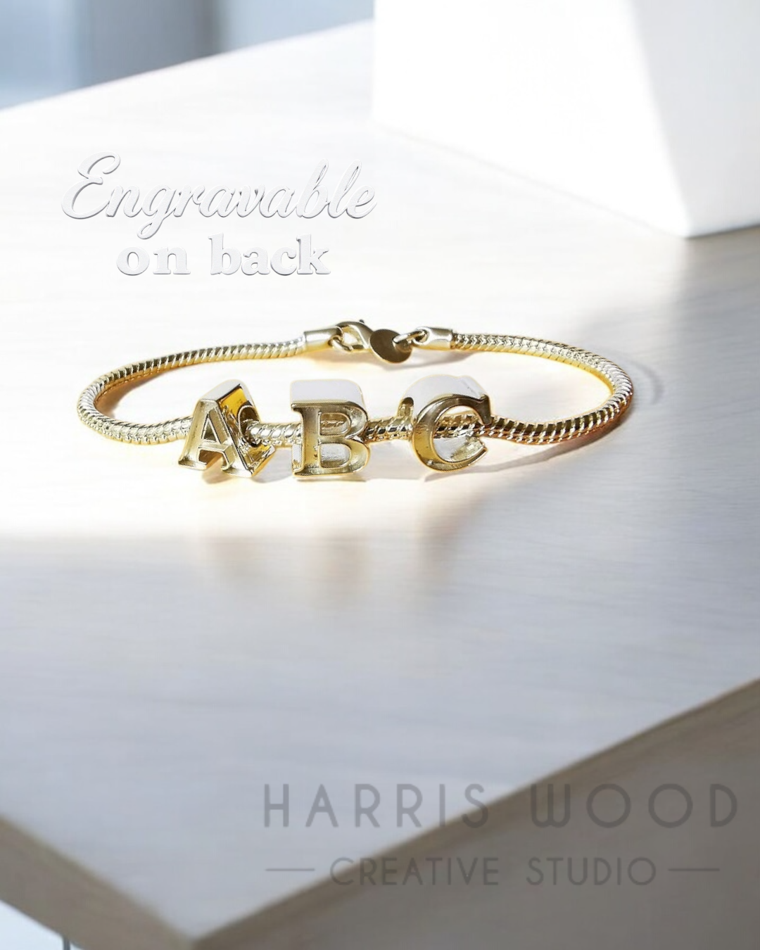 🏷️ EOL – Monogram K Solid Silver Bracelet Bead Charm