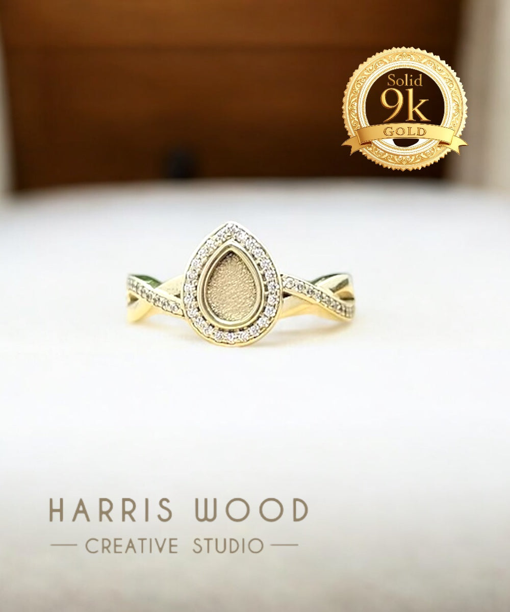 Etherea CZ Ring - 9ct Solid GOLD