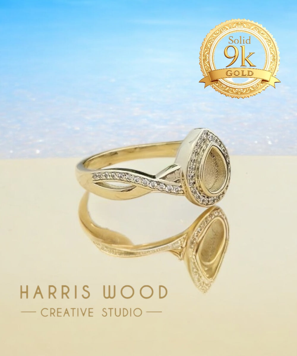 Etherea CZ Ring - 9ct Solid GOLD