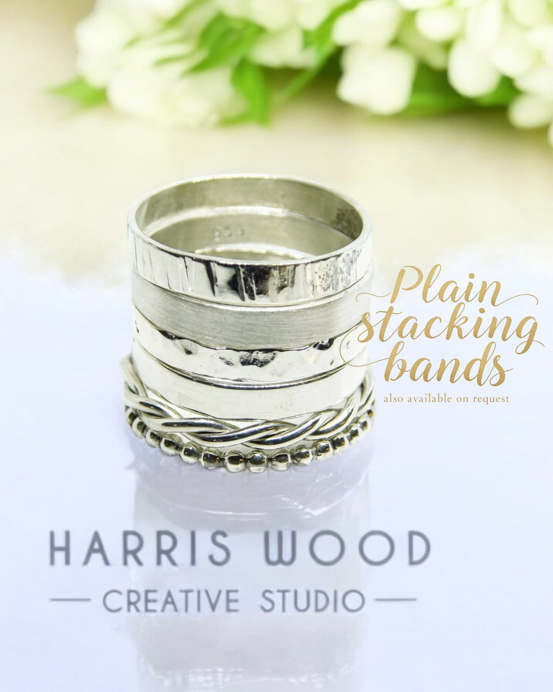 * BUBBLE BAND RING with 10x8mm Oval Bezel (portrait)