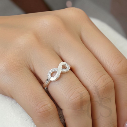 ❤️ CZ Infinity Ring - Solid Silver