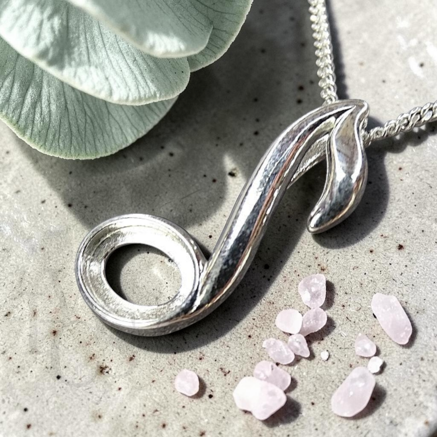 ❤️ Musical Note Pendant – Solid 925 Silver