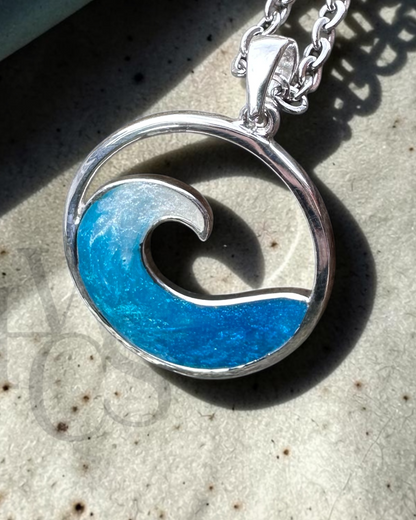 ❤️ Ocean Wave Pendant – Solid 925 Silver