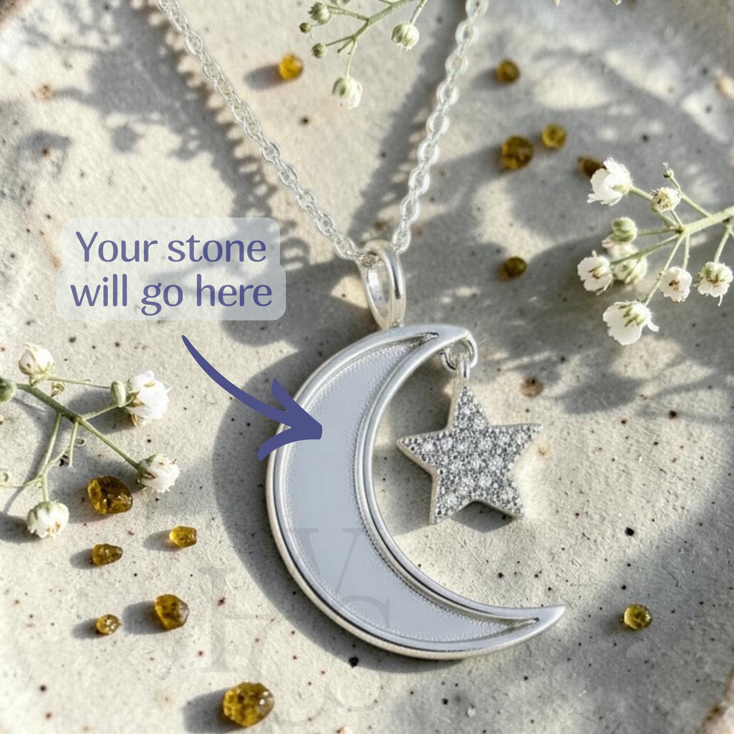 ❤️ Crescent Moon &amp; Star Pendant – Solid 925 Silver