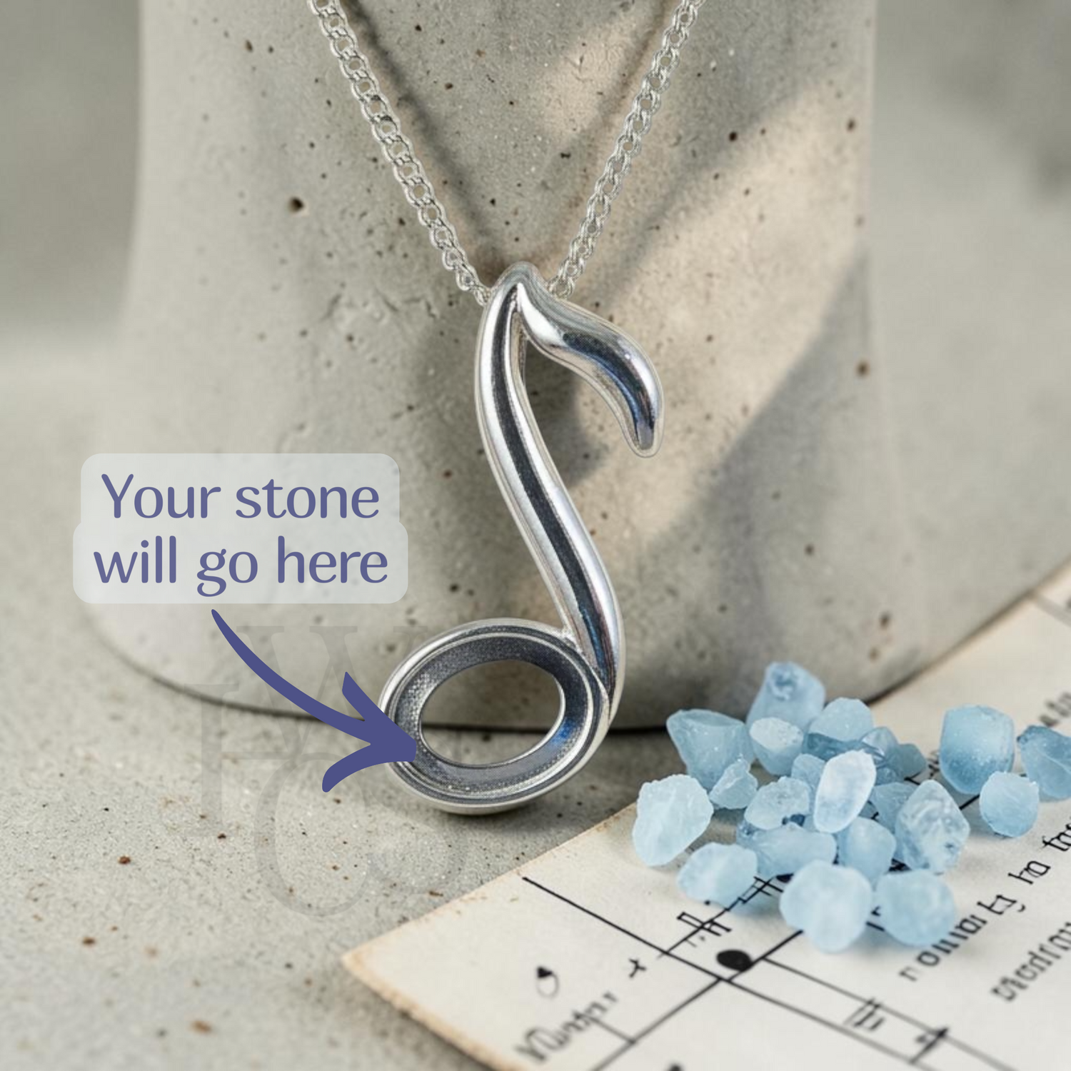 ❤️ Musical Note Pendant – Solid 925 Silver