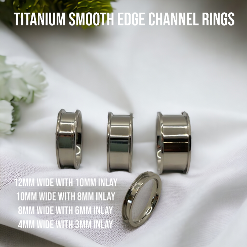Titanium Flat Edge Channel Rings - various widths