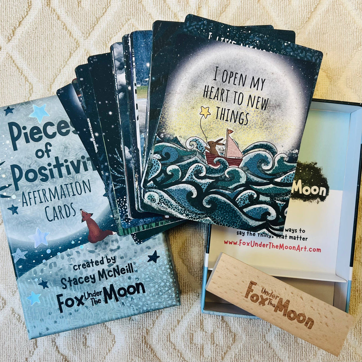 ** Positive Affirmation Cards - set of 54 + Wooden Stand