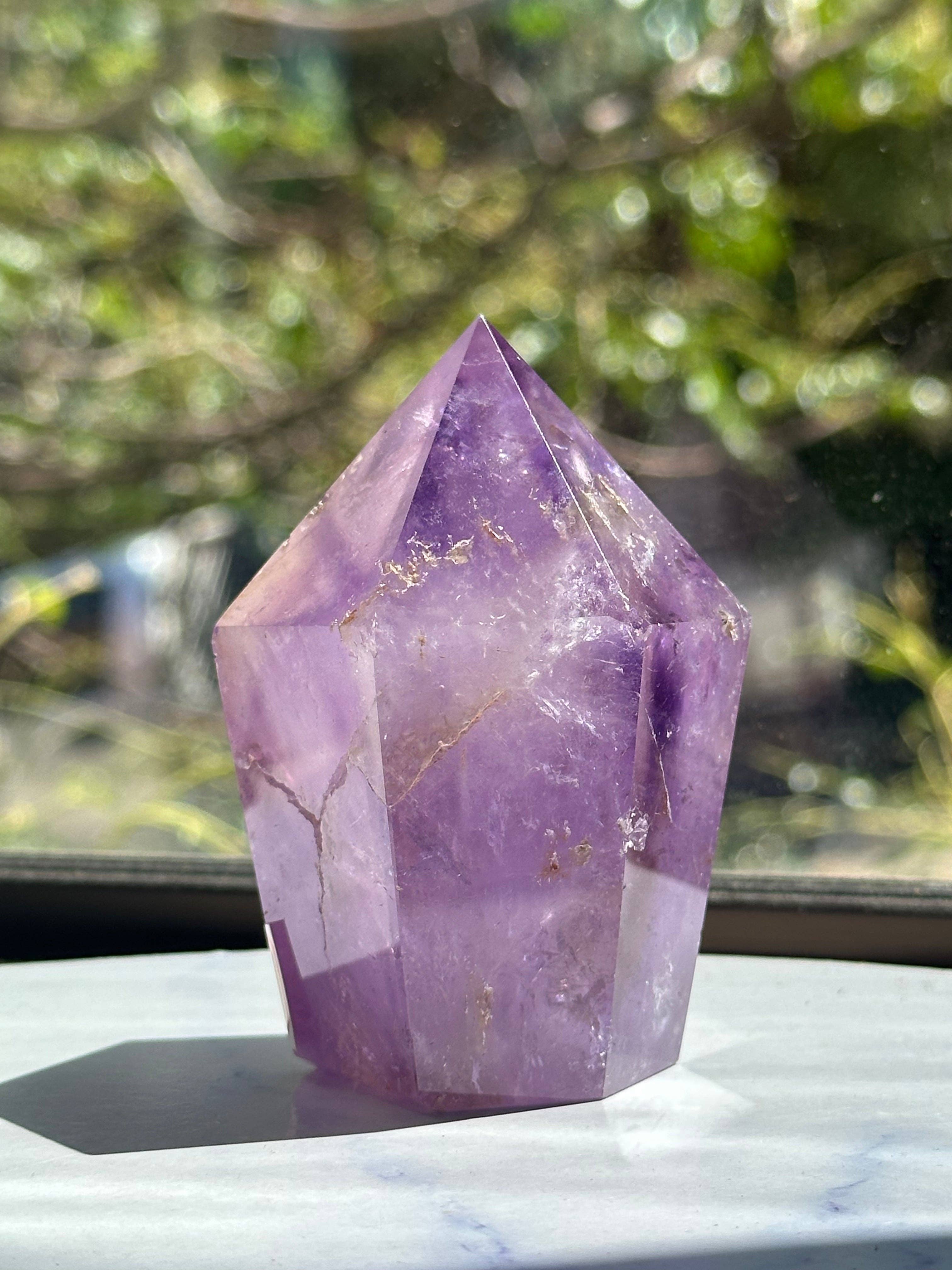Large Brazilian Lavender Amethyst Tower | Natural Crystal Obelisk 