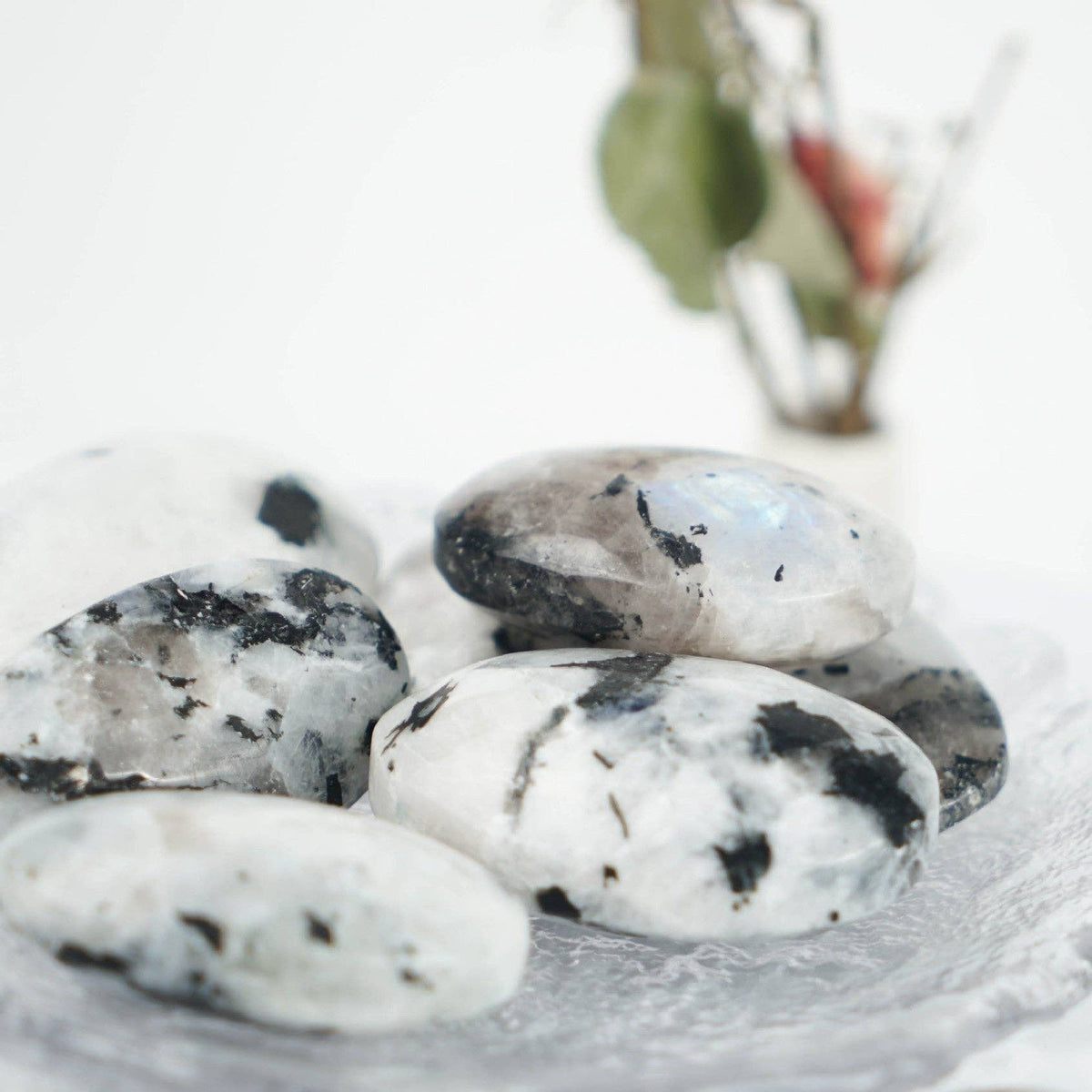 Rainbow Moonstone Palm Stone for Emotional Balance and Inner Peace