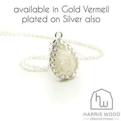 Gold Vermeil Silver Crown Teardrop Pendants