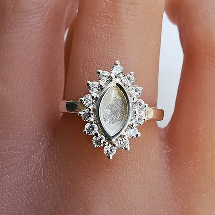 CZ Princess Marquise Solid Silver Ring *