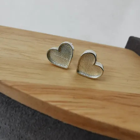 Heart Solid 925 Silver Earring Set