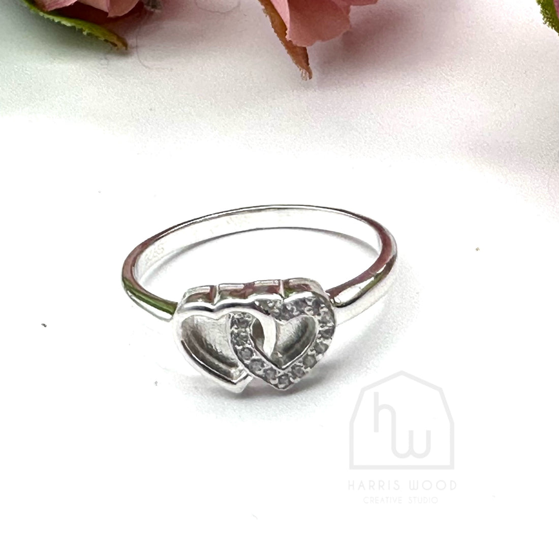 CZ Entwined Hearts Ring *