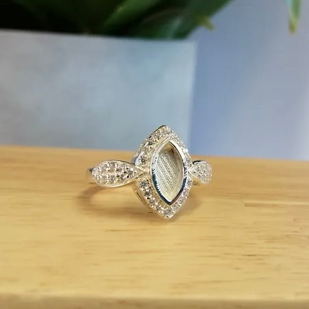 CZ Almond Eye Crystal Ring *