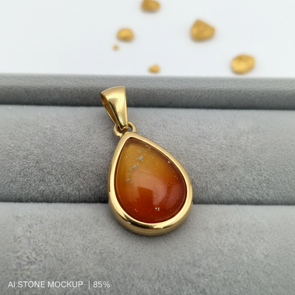 Mini Teardrop Gold PVD – Amber Orange Ombré Mockup