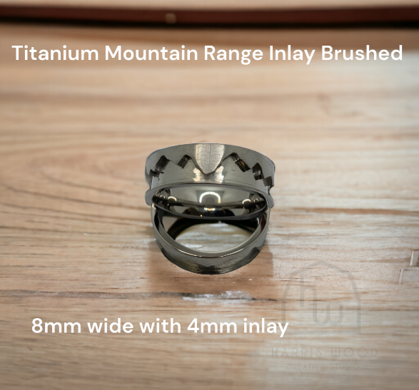 Titanium Mountain Inlay Channel Ring