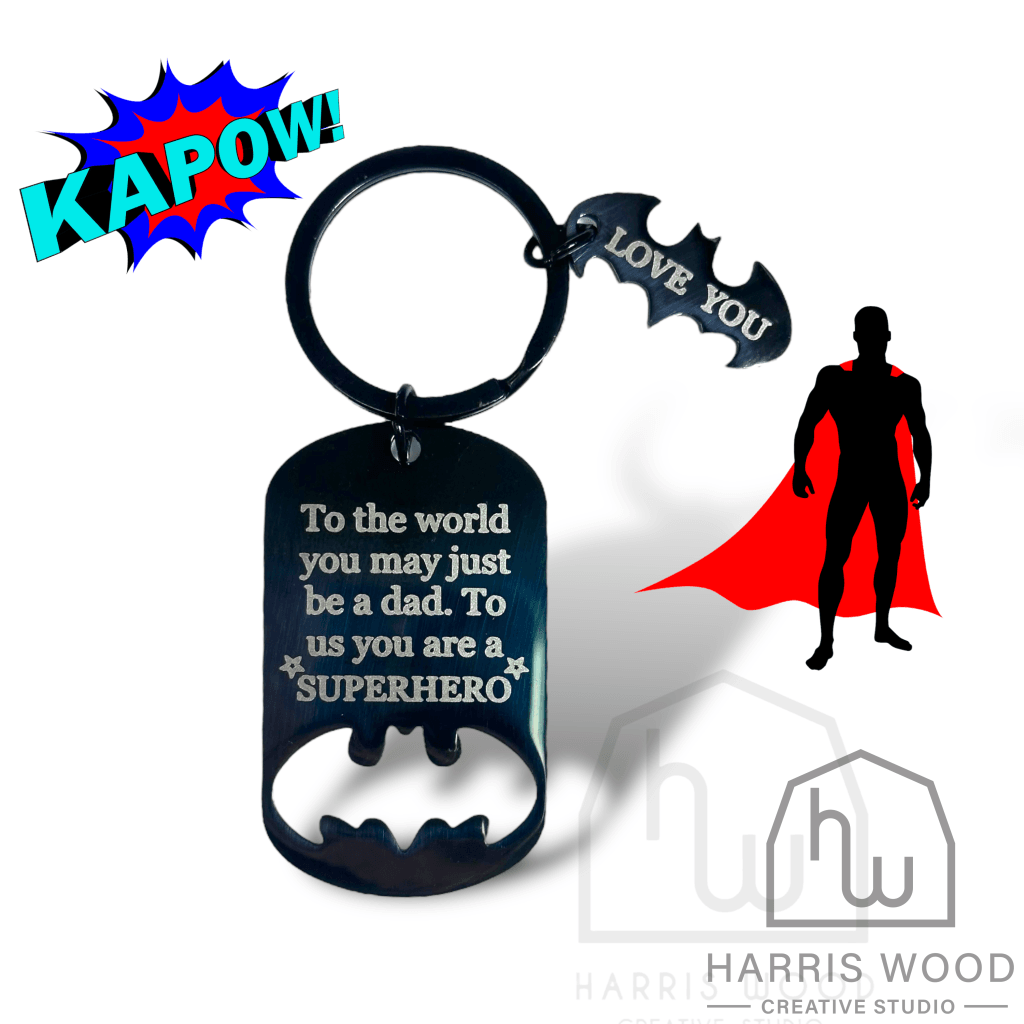 My Hero Dad Black Keytag