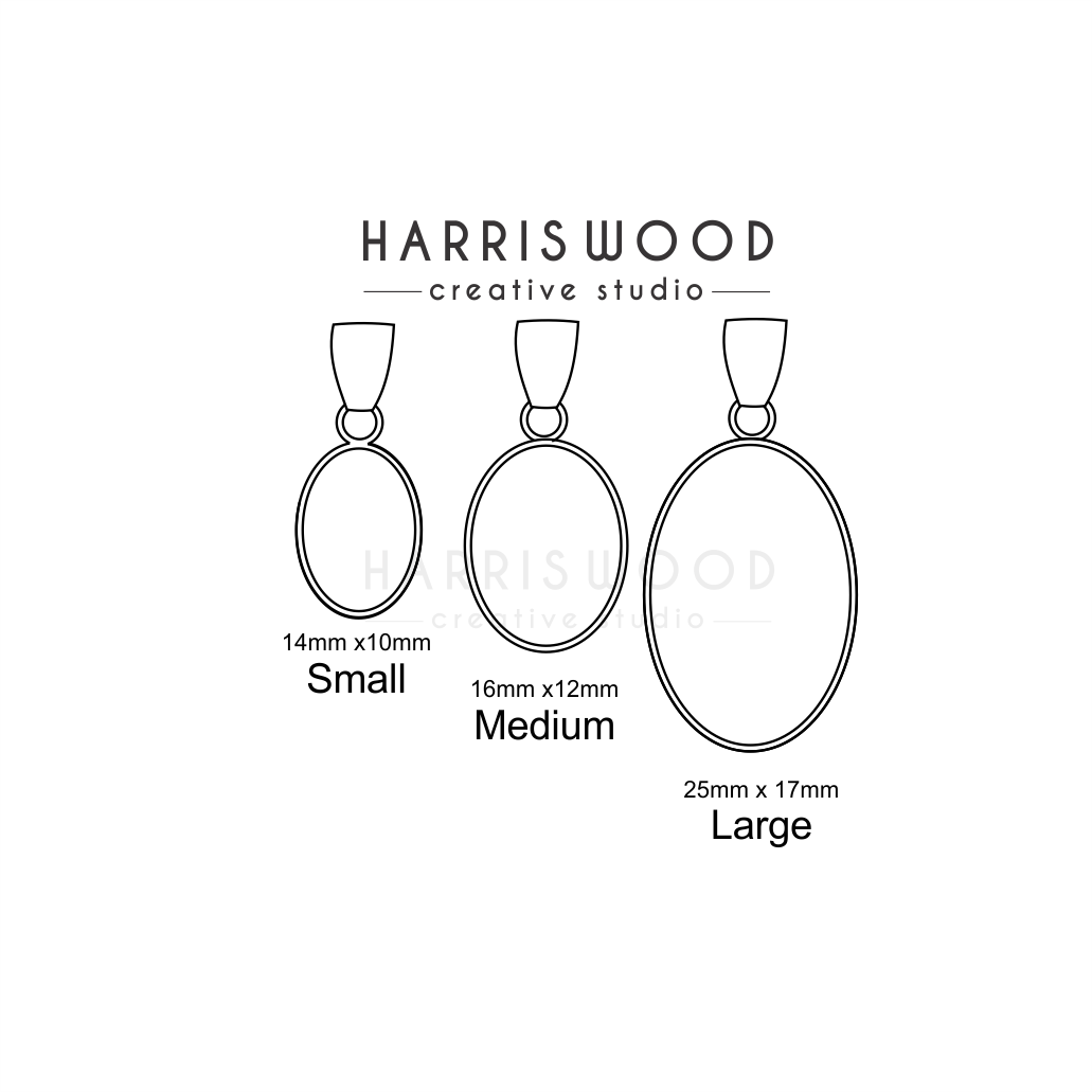 OVAL PENDANT - 3 SIZES - SOLID 925 SILVER