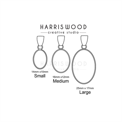 OVAL PENDANT - 3 SIZES - SOLID 925 SILVER